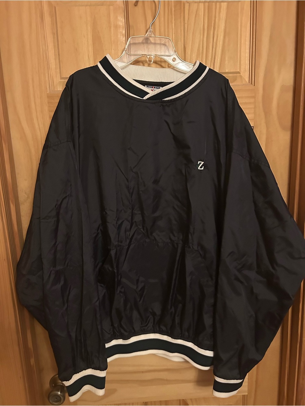 Vintage Jerzees V-Neck Nylon Pullover Windbreaker Jacket Size XL Excellent Shape